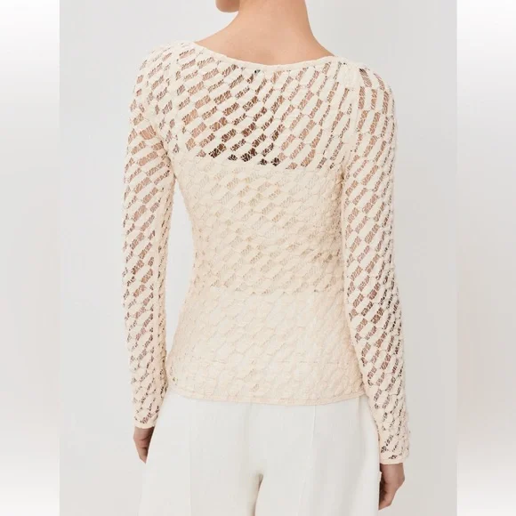 NWT - Róhe Lace Boatneck Long Sleeve Top - Size FR40 - Picture 2 of 7